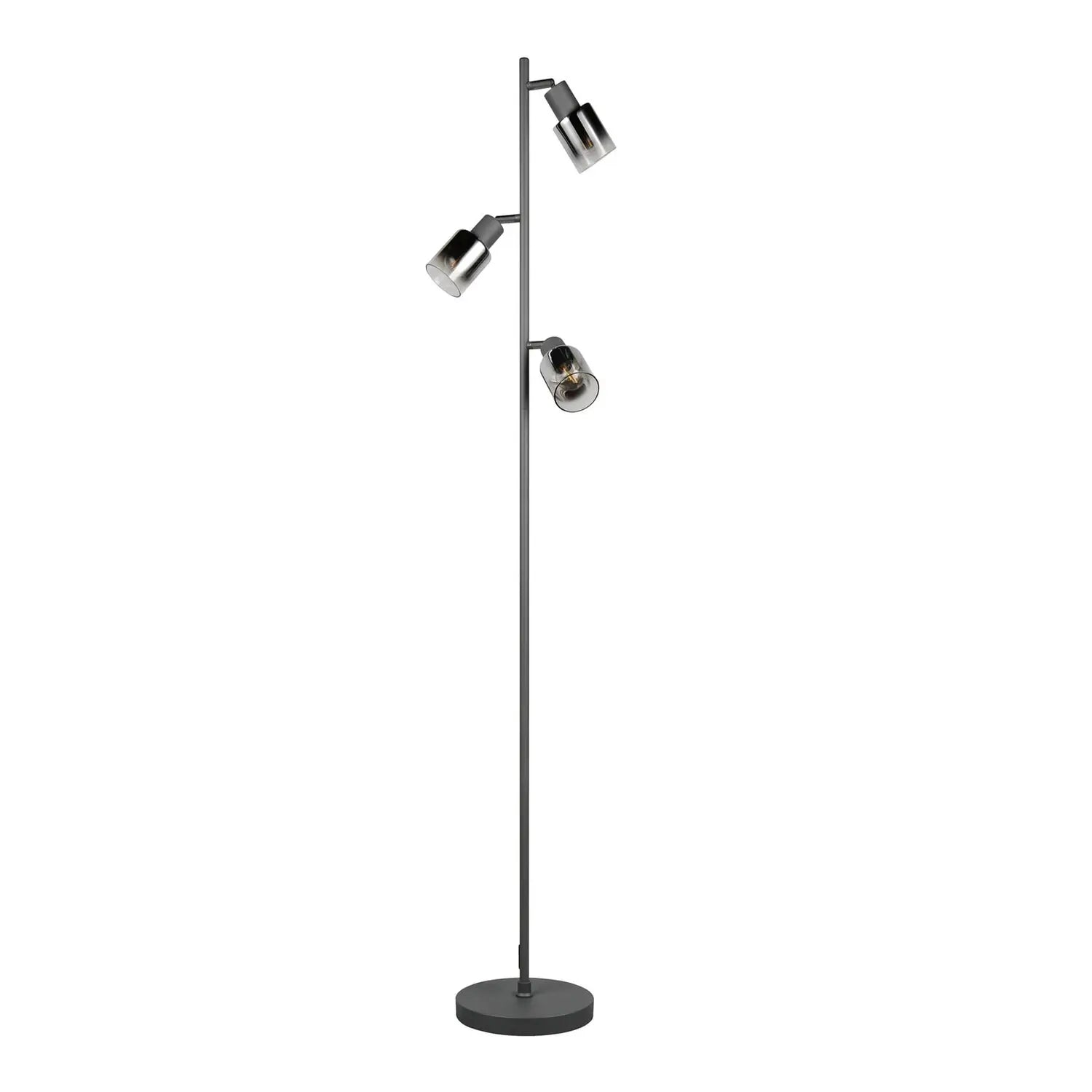 B-Ware Reality Stehleuchte Stehlampe Cadiz Schwarz Rauchgrau Metall Glas Schalter Kabel - 4017807653496