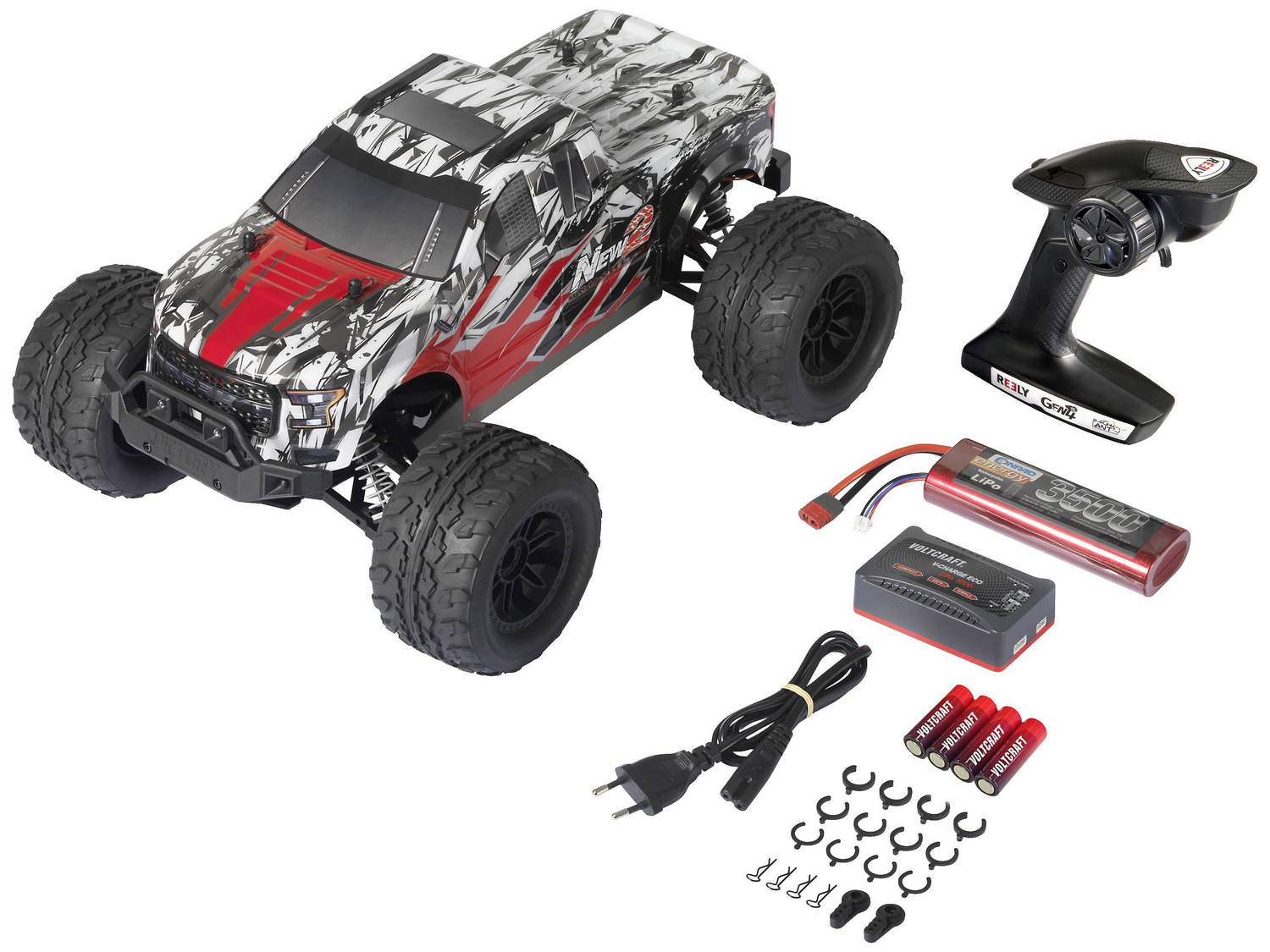 B-Ware Reely 1:10 Monstertruck New2 Super Combo Elektro Modellauto Allrad Siehe Text - 4064161215969