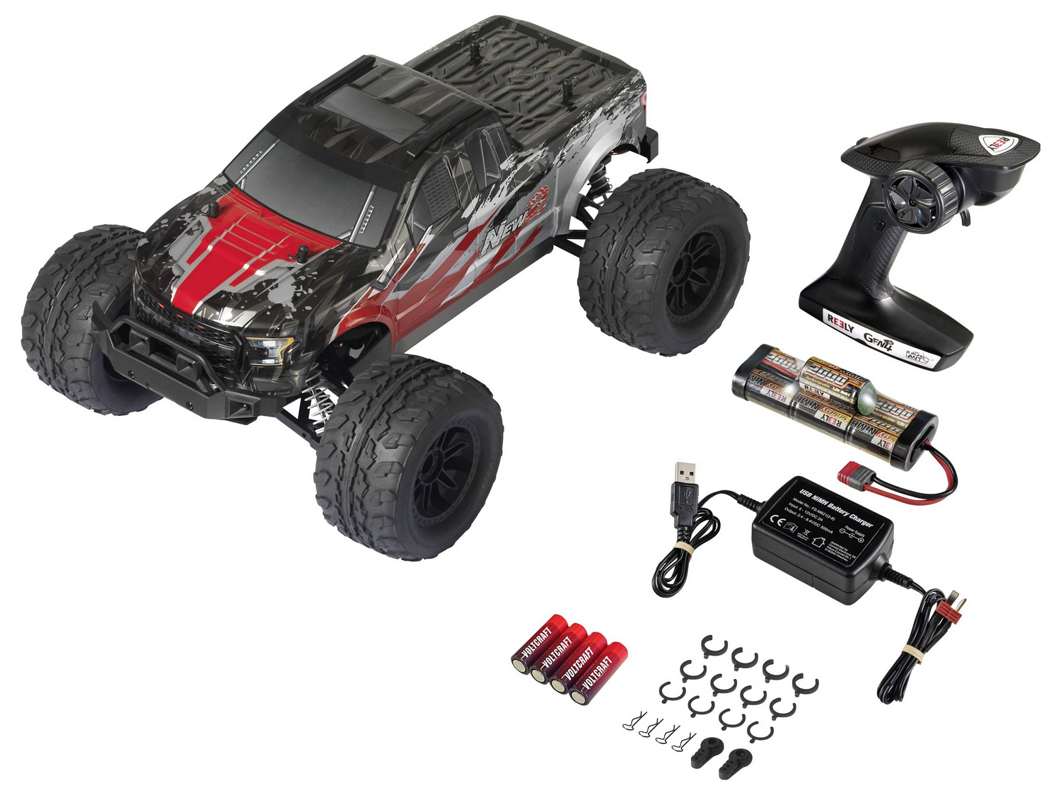 B-Ware Reely Rc Monstertruck Modellauto New2 1:10 Allradantrieb Akku Ladegerät Truck    - 4064161259666
