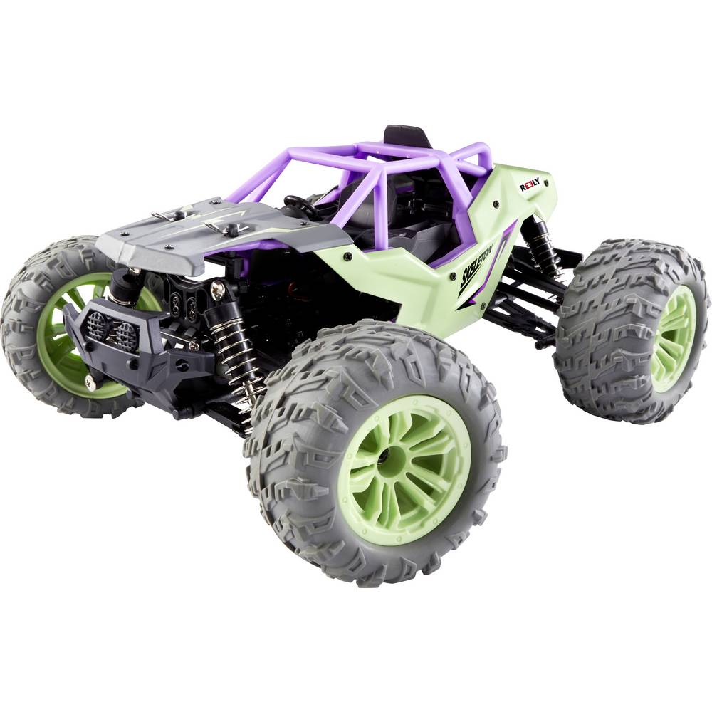 REELY Modellauto RC Auto Buggy Elektro Allrad Skeleton Grün Lila Akku Ladekabel - 4064161155241