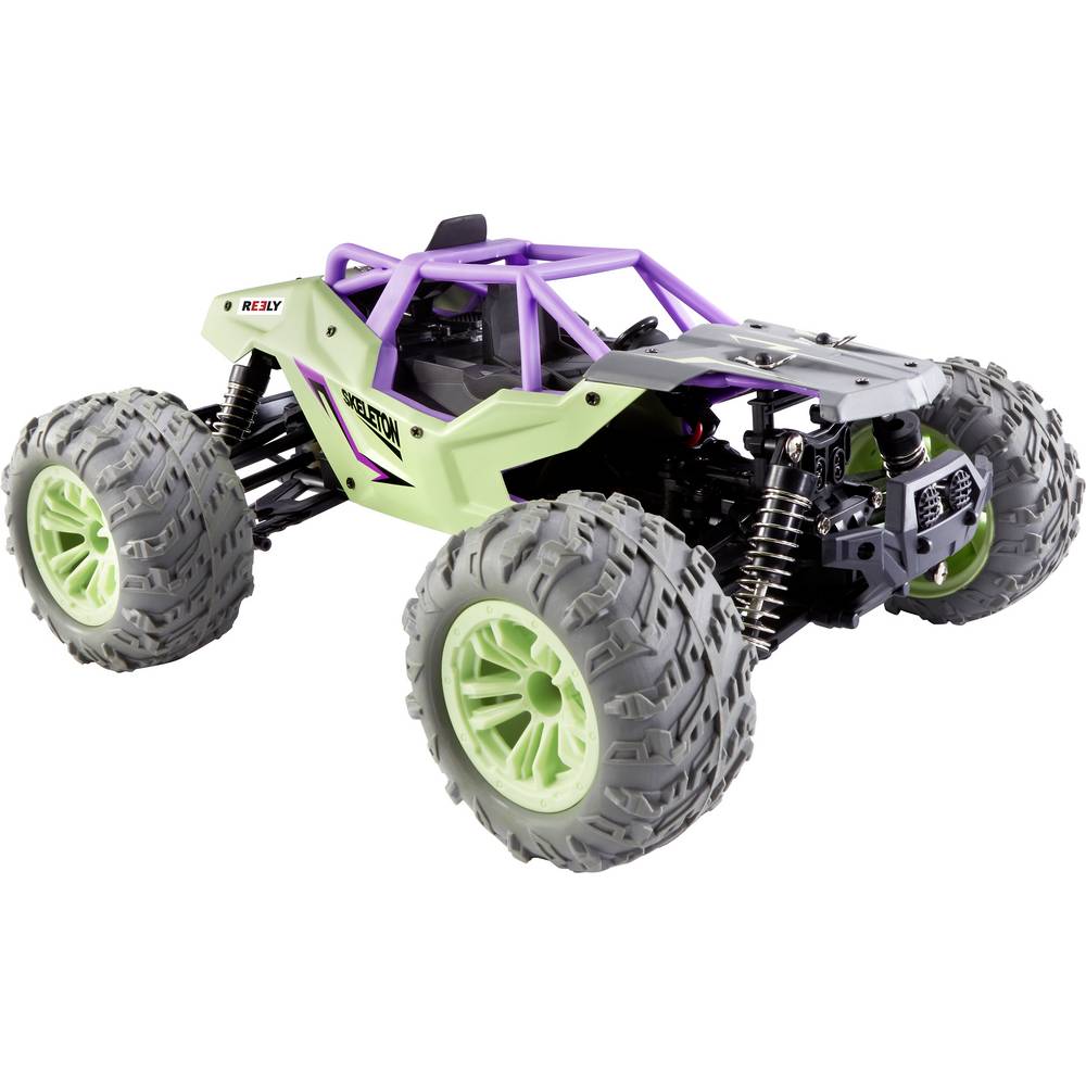 REELY Modellauto RC Auto Buggy Elektro Allrad Skeleton Grün Lila Akku Ladekabel - 4064161155241
