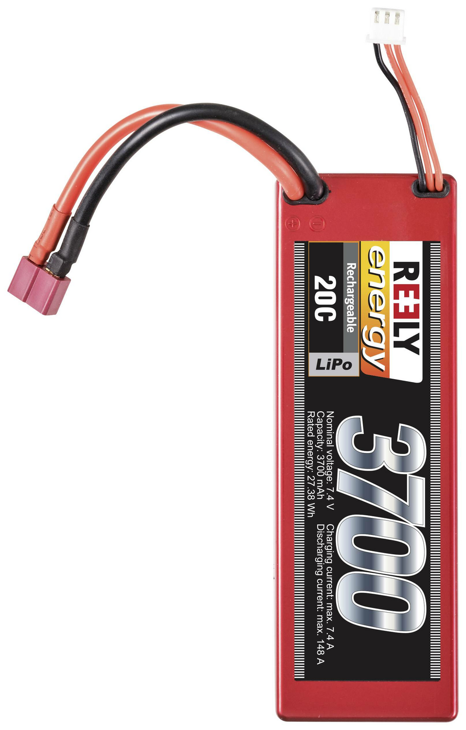 B-Ware Reely Modellbau Akkupack Li Po 7.4 V 3700 M Ah Zellen Zahl: 2 20 C Stick Hardcase  - 4064161223445