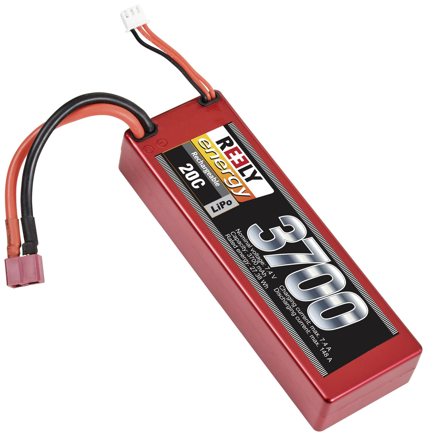 B-Ware Reely Modellbau Akkupack Li Po 7.4 V 3700 M Ah Zellen Zahl: 2 20 C Stick Hardcase  - 4064161223445