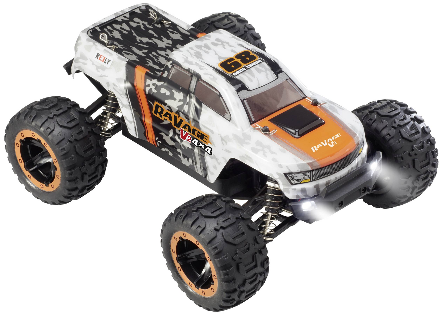 B-Ware Reely Ra Vage 4x4 V2 Orange/Weiß Brushed 1:16 Rc Modellauto Elektro Monstertruck - 4064161325002
