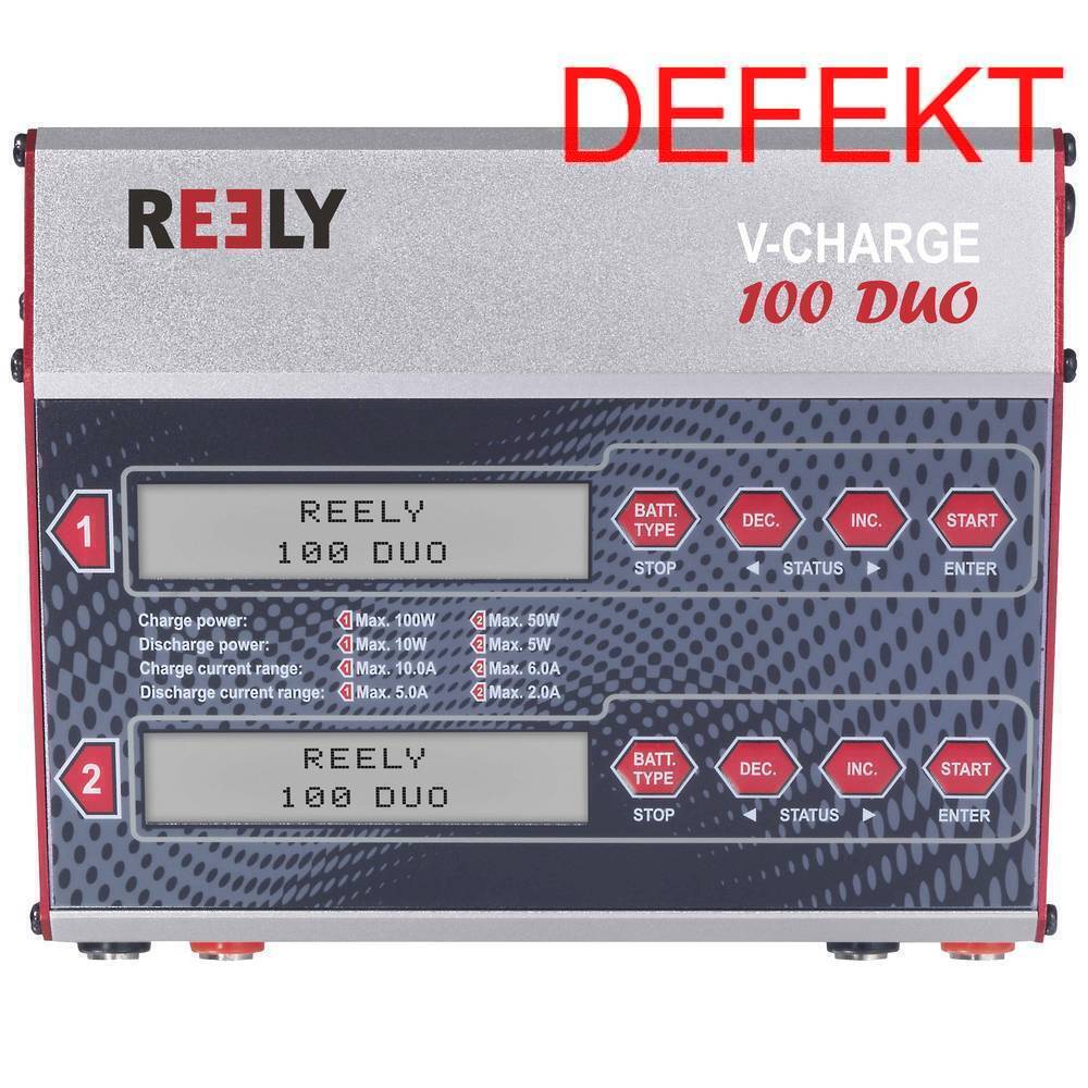 D-Ware Reely V Charge 100 Duo V Charge Ladegerät Batterie Ladegerät Li Po Defektware - 4064161246086