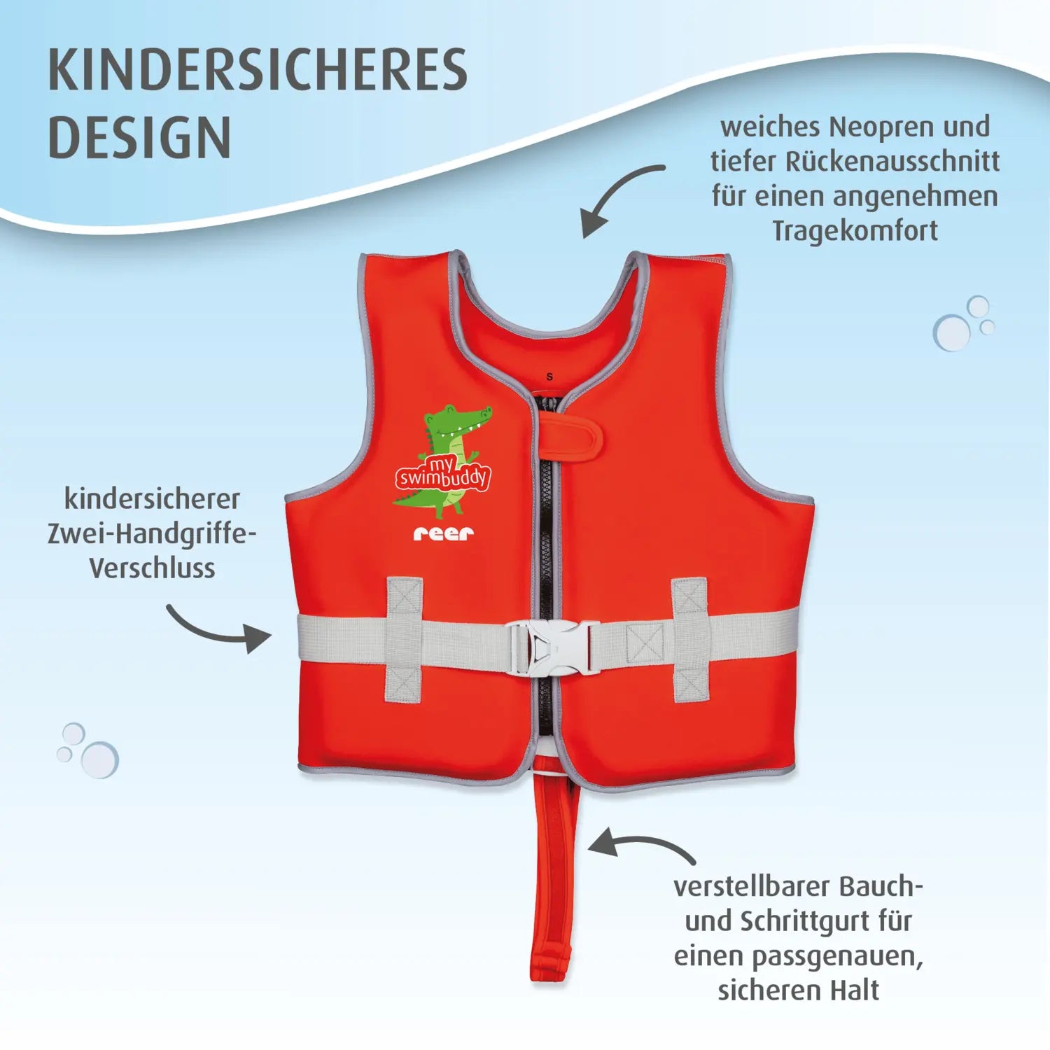 B-Ware Reer Schwimmlernweste Schwimmhilfe Myswimbuddy Kinderweste Rot Auftriebshilfe S - 4013283660348