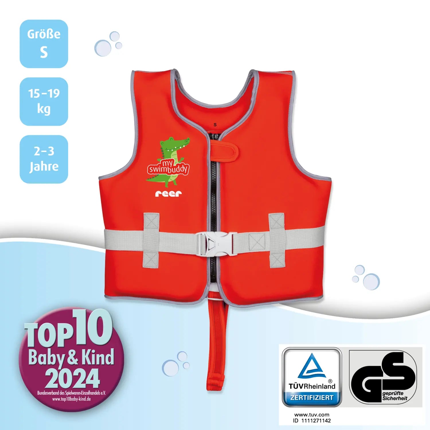 B-Ware Reer Schwimmlernweste Schwimmhilfe Myswimbuddy Kinderweste Rot Auftriebshilfe S - 4013283660348