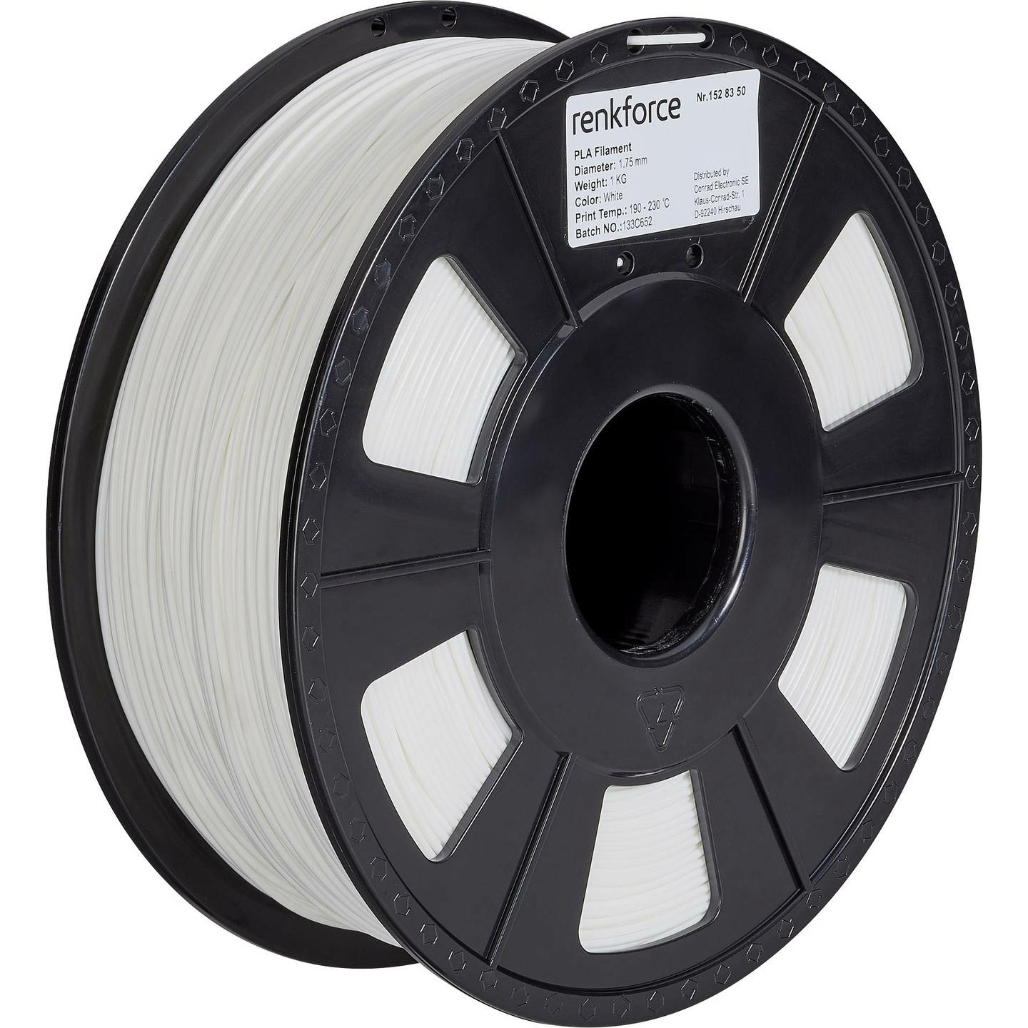 B-Ware Renkforce Filament 3 D Druck Verbrauchsmaterial Pla 1.75 Mm 1000 G Weiß 1 St. - 4064161044002
