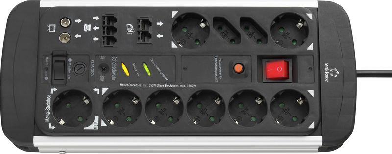 Boîtier de distribution de prises multiprises maître-esclave Renkforce 1015 A Cmb Sxms (produit de seconde main)