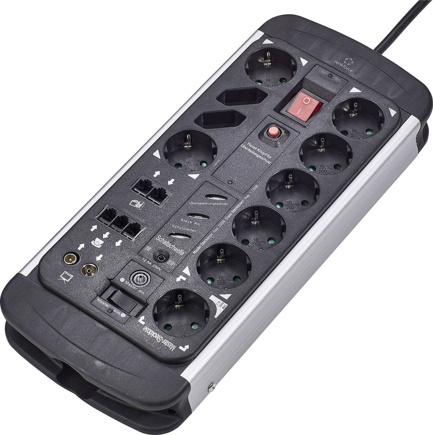 Boîtier de distribution de prises multiprises maître-esclave Renkforce 1015 A Cmb Sxms (produit de seconde main)