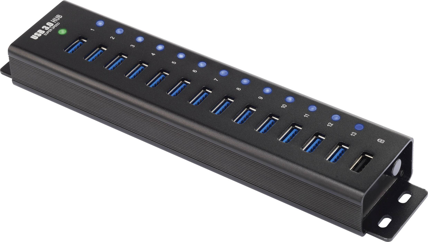 D-Ware Renkforce 13 Port Usb 3 Hub Leiste Aluminiumgehäuse Schnellladeport Defektware - 4016138951349