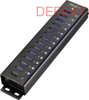 D-Ware Renkforce 13 Port Usb 3 Hub Leiste Aluminiumgehäuse Schnellladeport Defektware