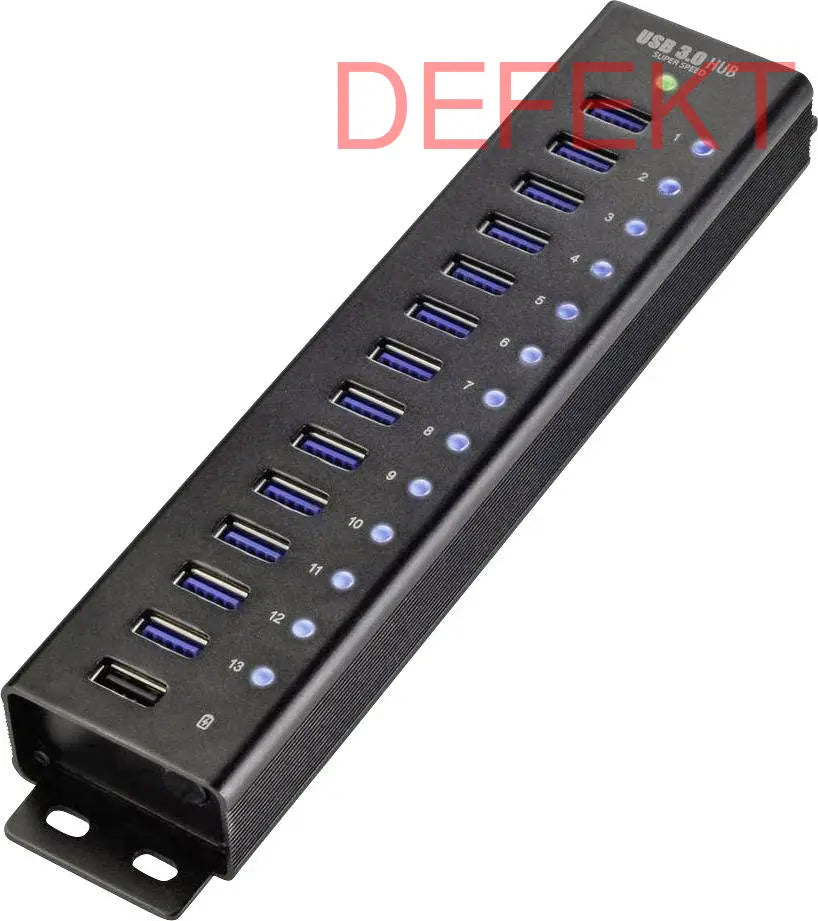 D-Ware Renkforce 13 Port Usb 3 Hub Leiste Aluminiumgehäuse Schnellladeport Defektware - 4016138951349