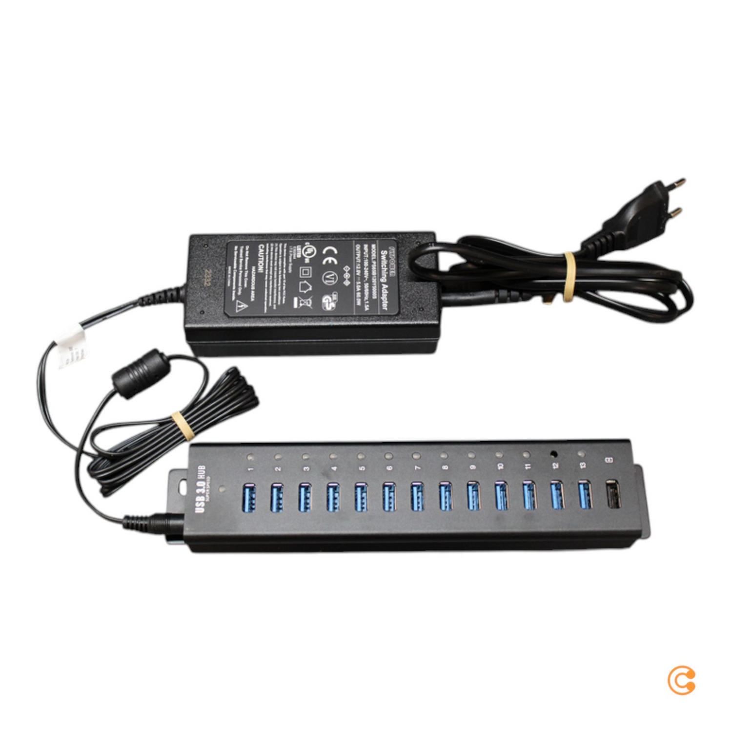 Renkforce 13 Port Usb 3.0 Hub Leiste Aluminiumgehäuse Wandmontage Siehe Text/Foto C-Ware - 4016138951349