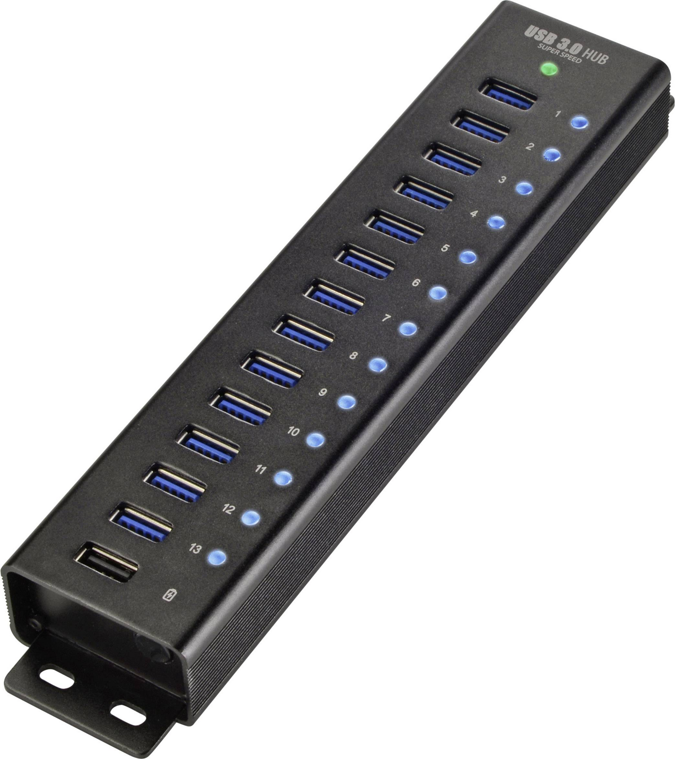 D-Ware Renkforce 13 Port Usb 3 Hub Leiste Aluminiumgehäuse Schnellladeport Defektware - 4016138951349