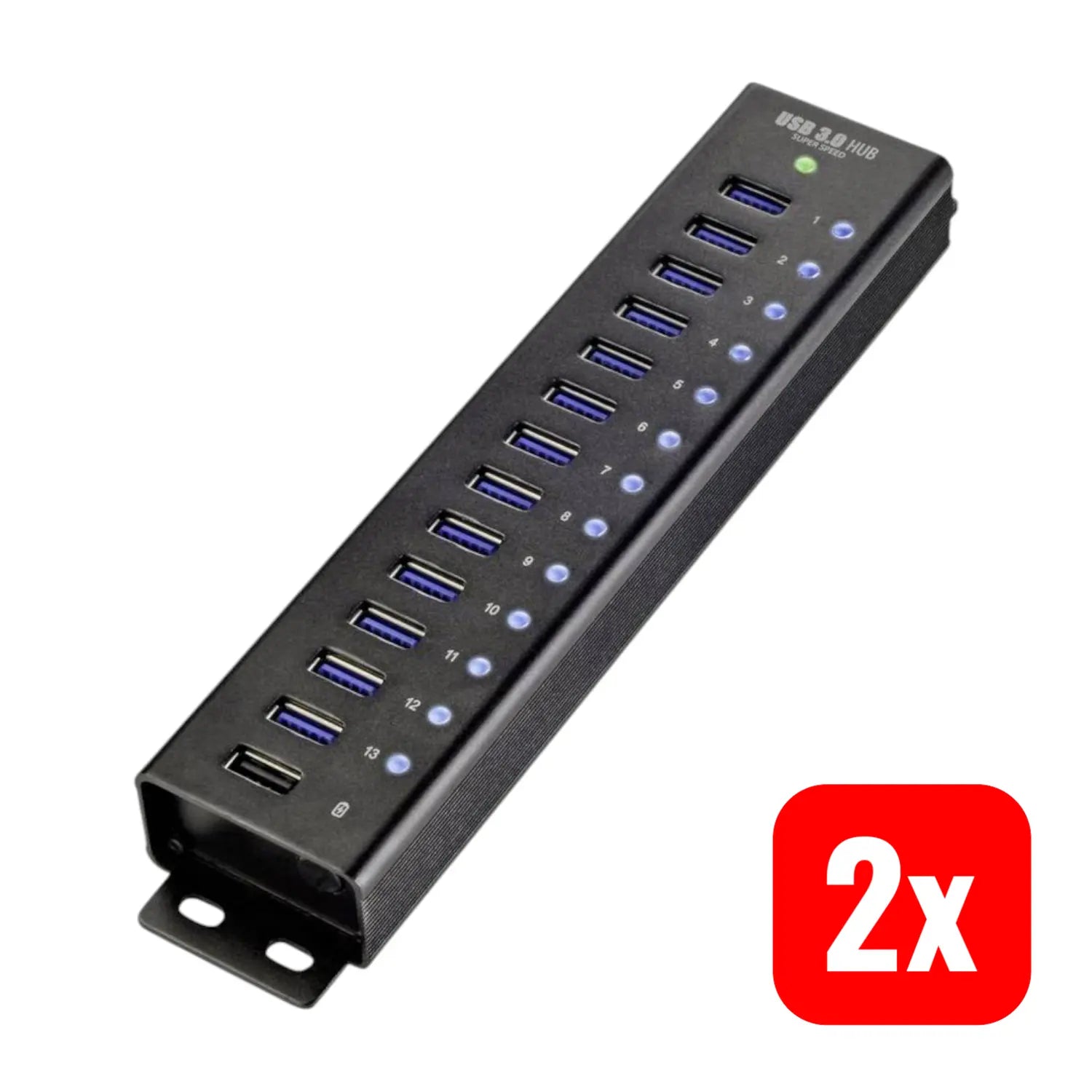 B-Ware Renkforce 13 Port Usb 3.0 Hub Aluminium Wandmontage Schnellladeport 2 Stück - 4016138951349