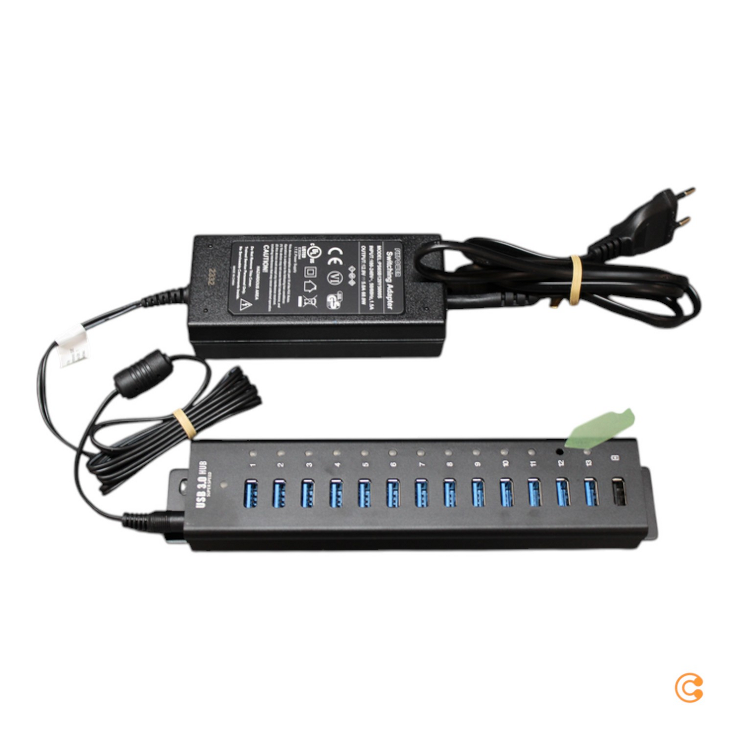 Renkforce 13 Port Usb 3.0 Hub Leiste Aluminiumgehäuse Wandmontage Siehe Text/Foto C-Ware - 4016138951349