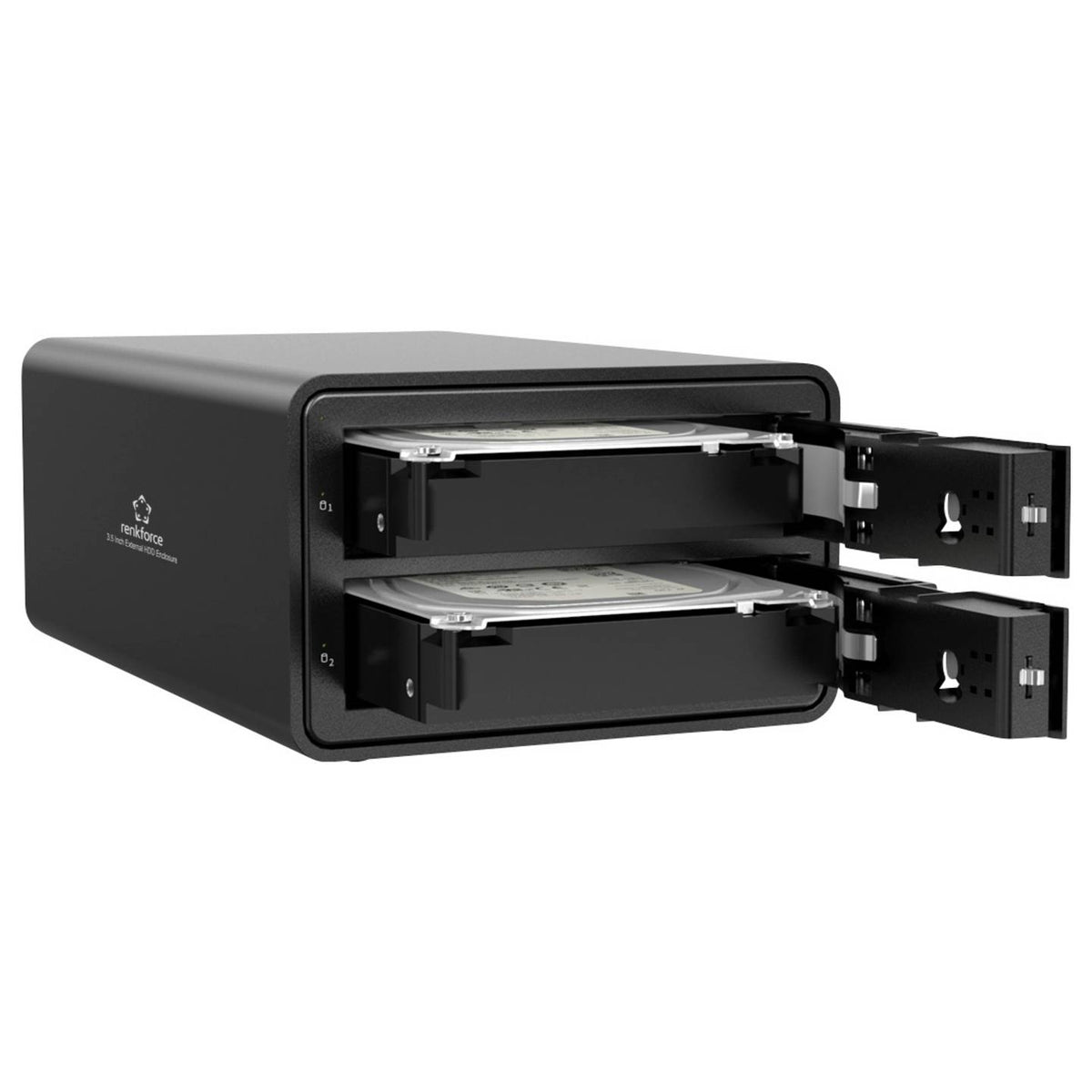 RENKFORCE 2BAY 3,5" HDD-Gehäuse USB 3.0 für 2 SATA-Festplatten bis 16 TB - 4064161339696