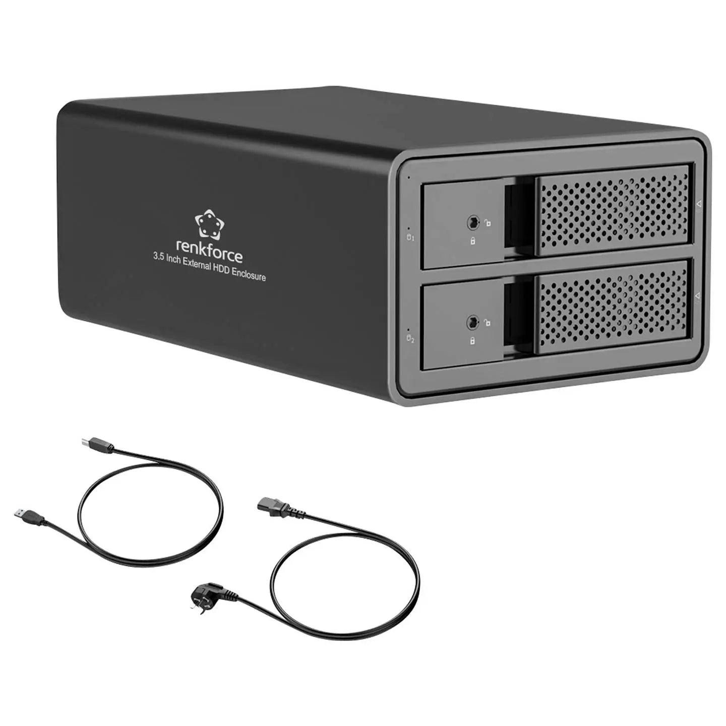 B-Ware Renkforce Festplattengehäuse Speicherbox Hdd Usb 3.0 Aluminium 2 Bay 3 5 Zoll151 - 4064161339696