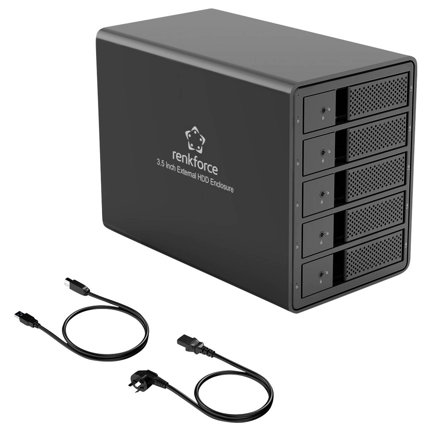 B-Ware Renkforce Festplattengehäuse Speicherbox 3.5 Zoll Usb Bay Aluminium Schwarz - 4064161342870