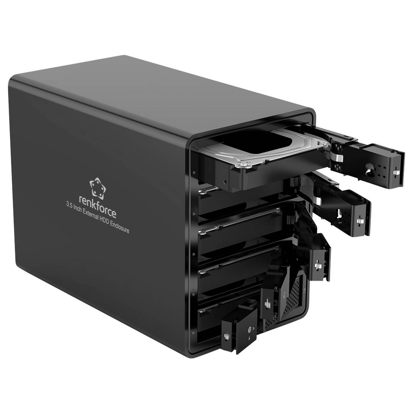 B-Ware Renkforce Festplattengehäuse Speicherbox 3.5 Zoll Usb Bay Aluminium Schwarz - 4064161342870