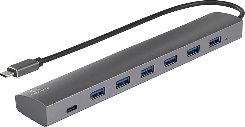 B-Ware Renkforce 6+1 Port Usb 3.1 Hub Mit Pass Through Stromanschluss Aluminiumgehäuse - 4053199545612
