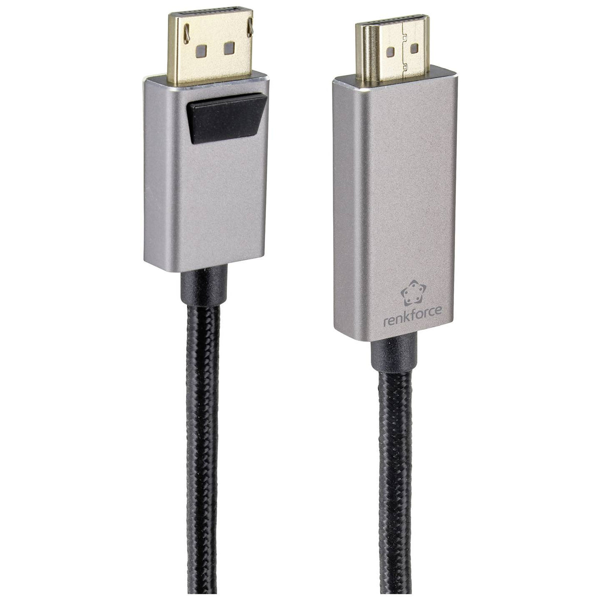 Renkforce Verbindungskabel Kabel DisplayPort HDMI Stecker Monitor TV Schwarz 2m - 4064161200422