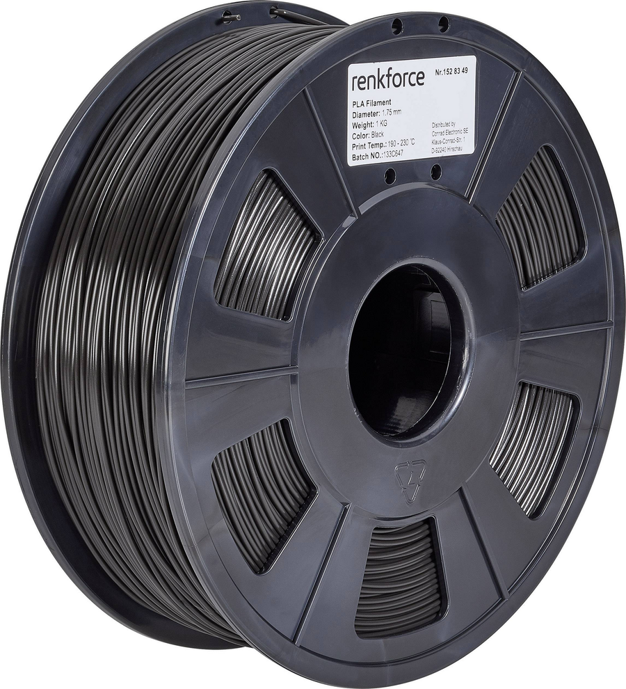 Renkforce Filament Pla Schwarz 2.85mm 1 Kg 3 D Drucker Material Kunststoff B-Ware - 4064161044194