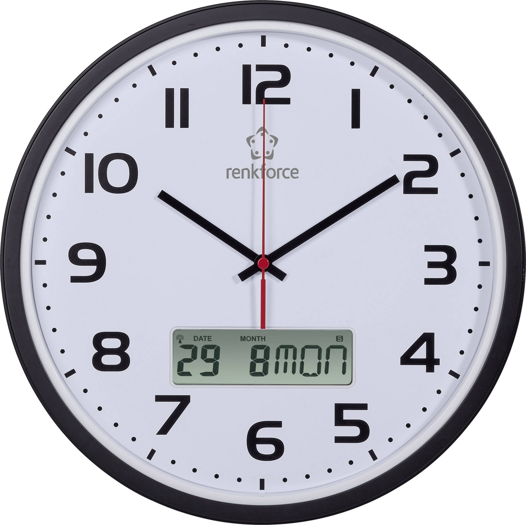 Renkforce Funkuhr Wanduhr Uhr Funk Funk Uhr Küchenuhr 32x4.5 Cm Analog Digital   B-Ware