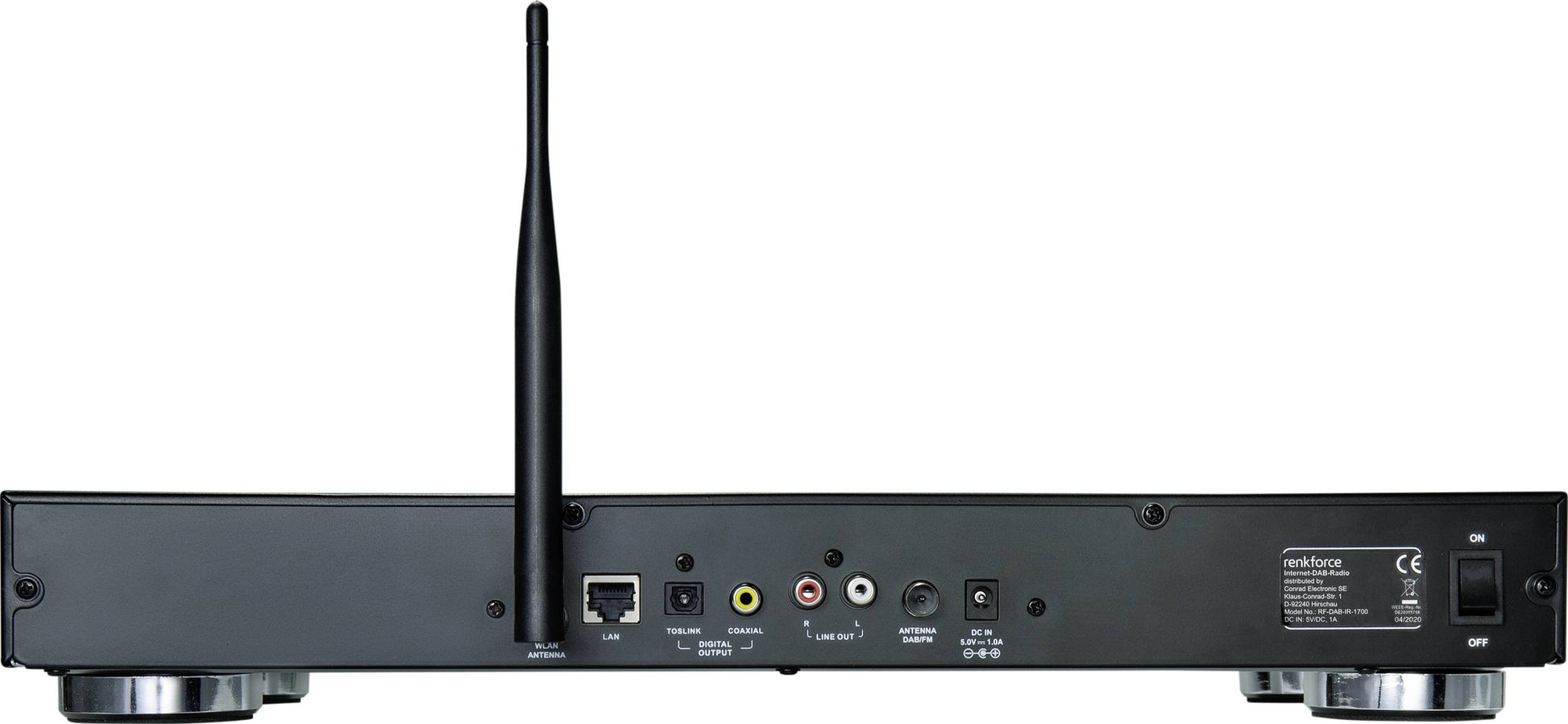 Renkforce RF-DAB-IR1700 Radio-Adapter DAB+ UKW Internetradio Radio WLAN Wecker - 4053199973484