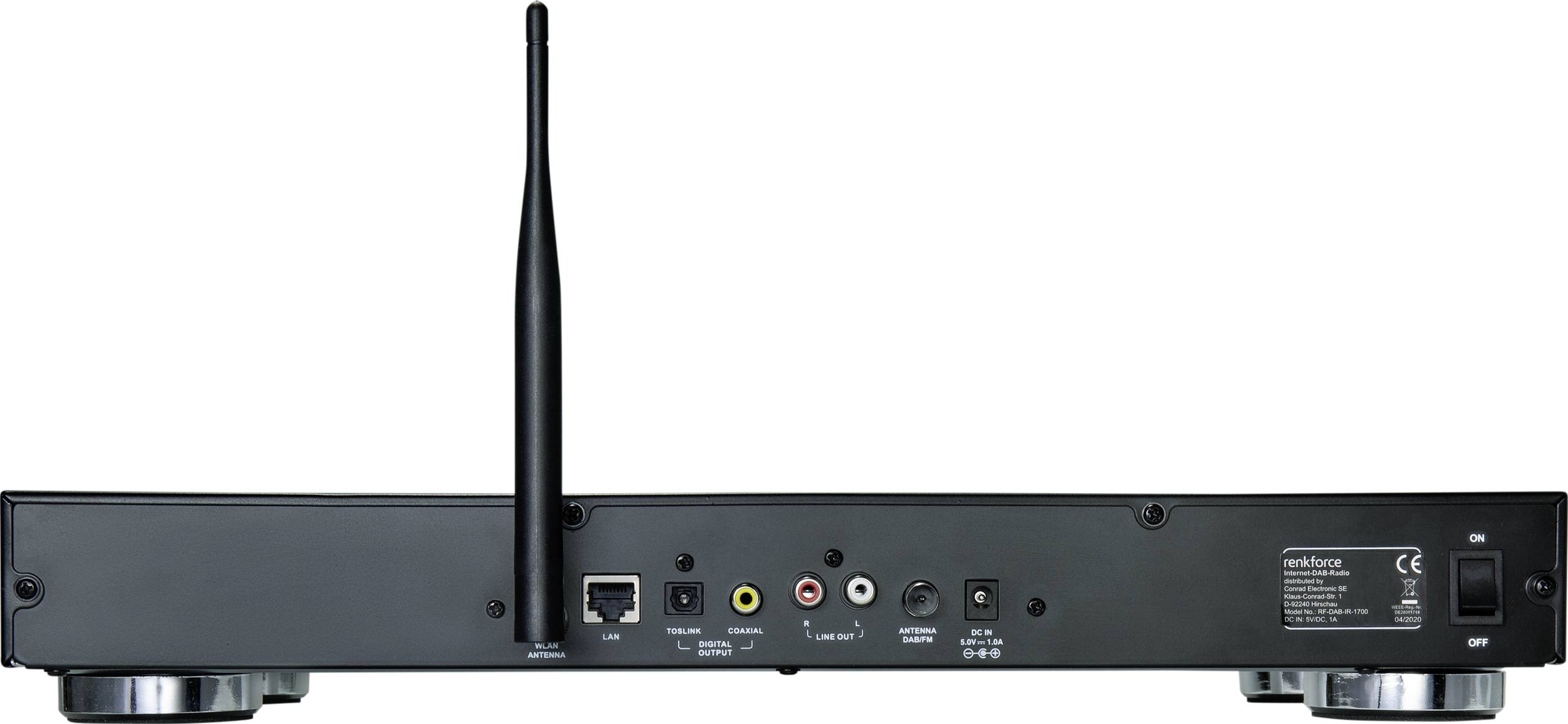 Renkforce RF-DAB-IR1700 Radio-Adapter DAB+ UKW Internetradio Radio WLAN Wecker - 4053199973484