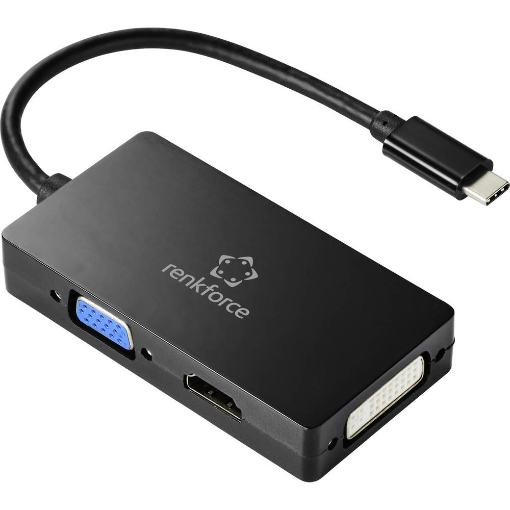 B-Ware Renkforce Rf 4633066 Usb C Stecker Hdmi Dvi Vga Buchse Adapter Hub Grafikkarte - 4064161155302