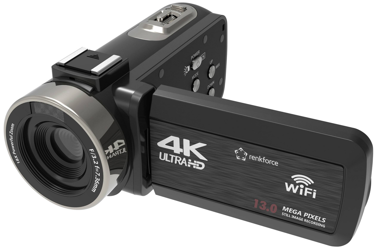 B-Ware Renkforce Rf 5798910 4 K Camcorder 7.6 Cm 3 Zoll 13 Megapixel Schwarz Kamera350