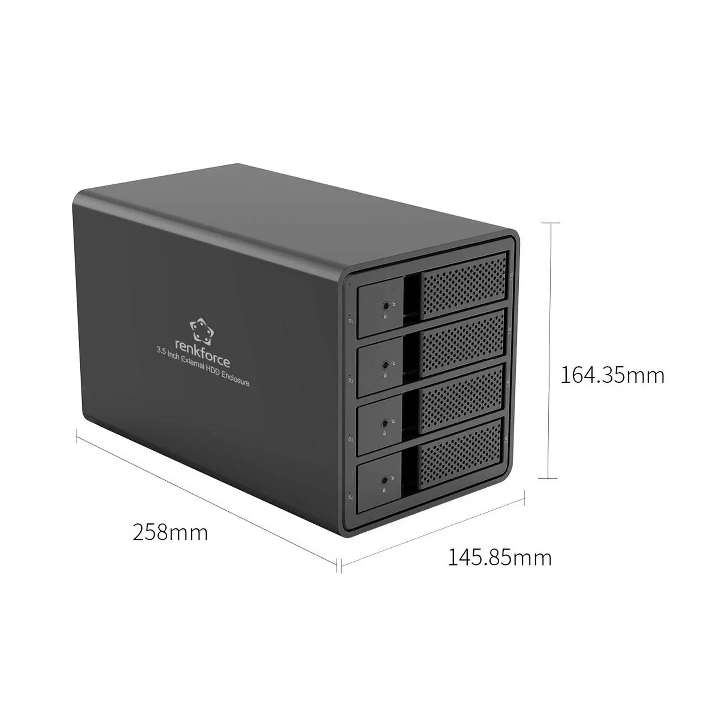 B-Ware Renkforce Festplattengehäuse Laufwerksbox Hdd Usb 3.0 4 Bay Aluminium 3.5 Zoll  - 4064161342863