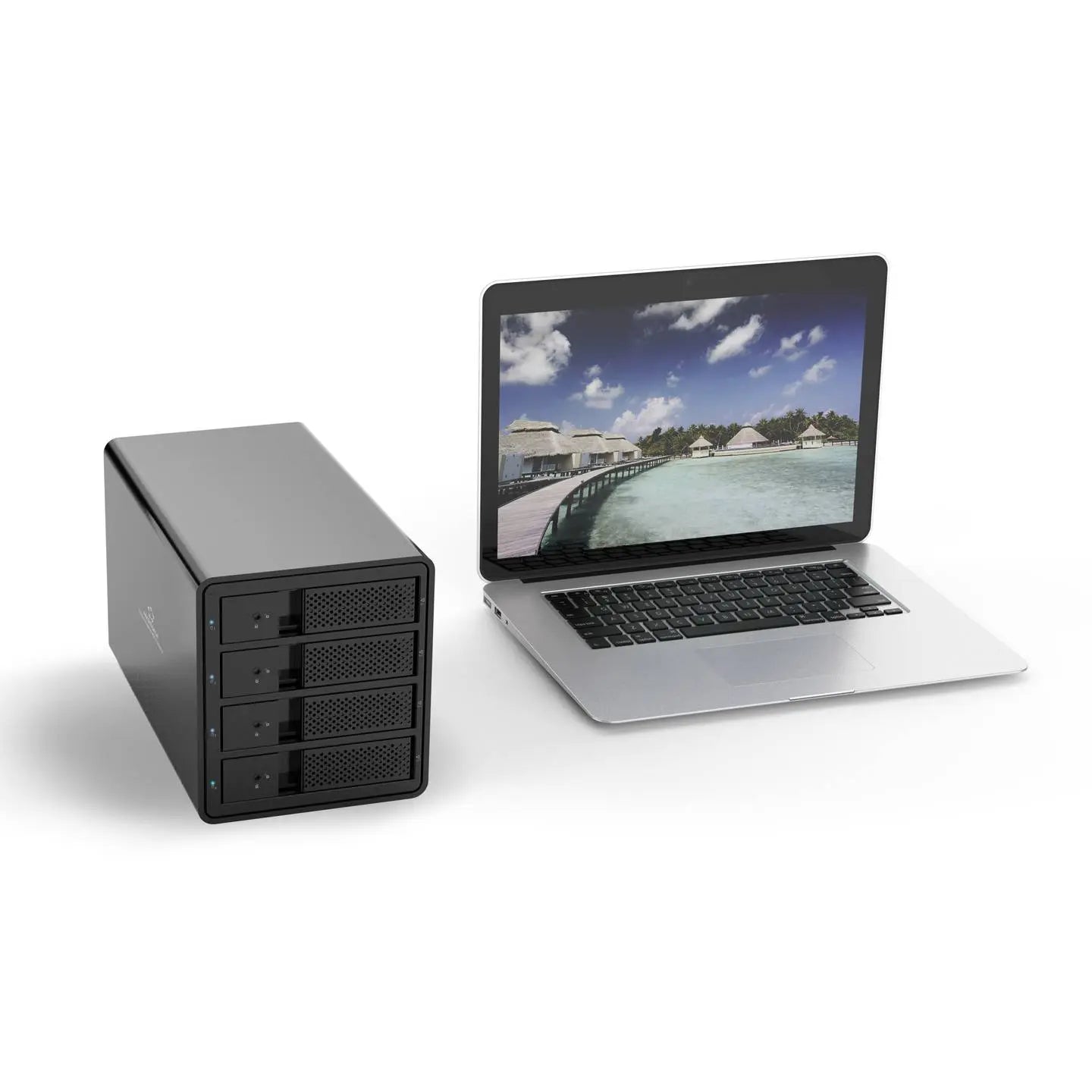 B-Ware Renkforce Festplattengehäuse Laufwerksbox Hdd Usb 3.0 4 Bay Aluminium 3.5 Zoll  - 4064161342863