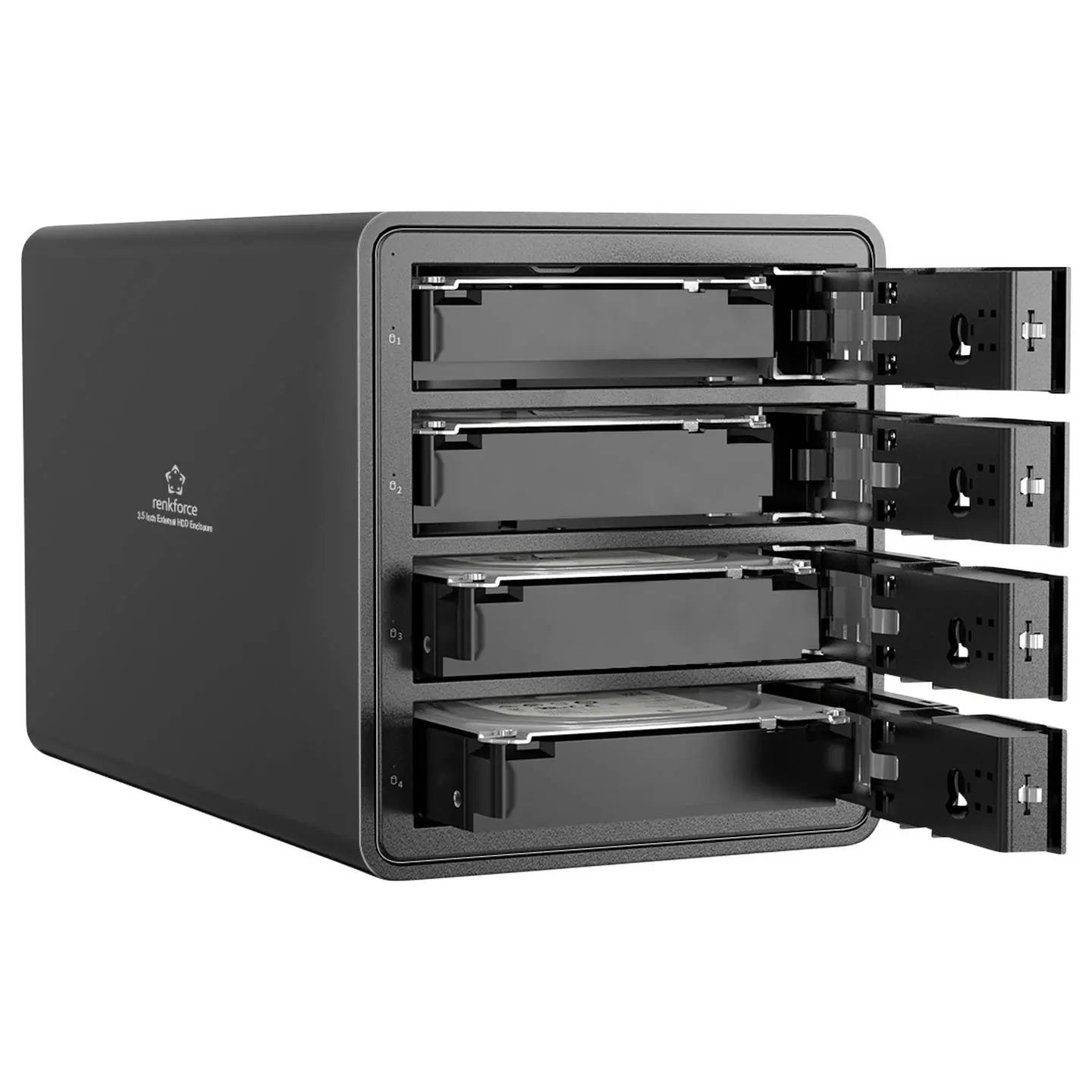 B-Ware Renkforce Festplattengehäuse Laufwerksbox Hdd Usb 3.0 4 Bay Aluminium 3.5 Zoll  - 4064161342863