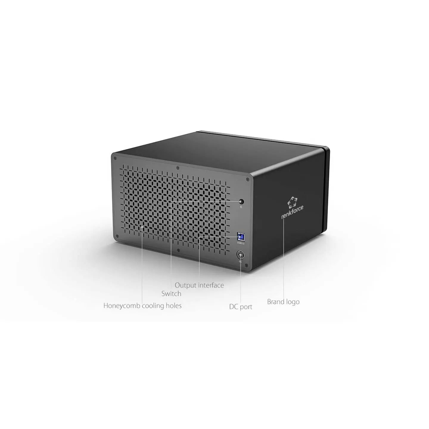 B-Ware Renkforce Festplattengehäuse Laufwerkgehäuse Hdd 8 Bay Usb 3.5 Zoll Aluminium - 4064161341880