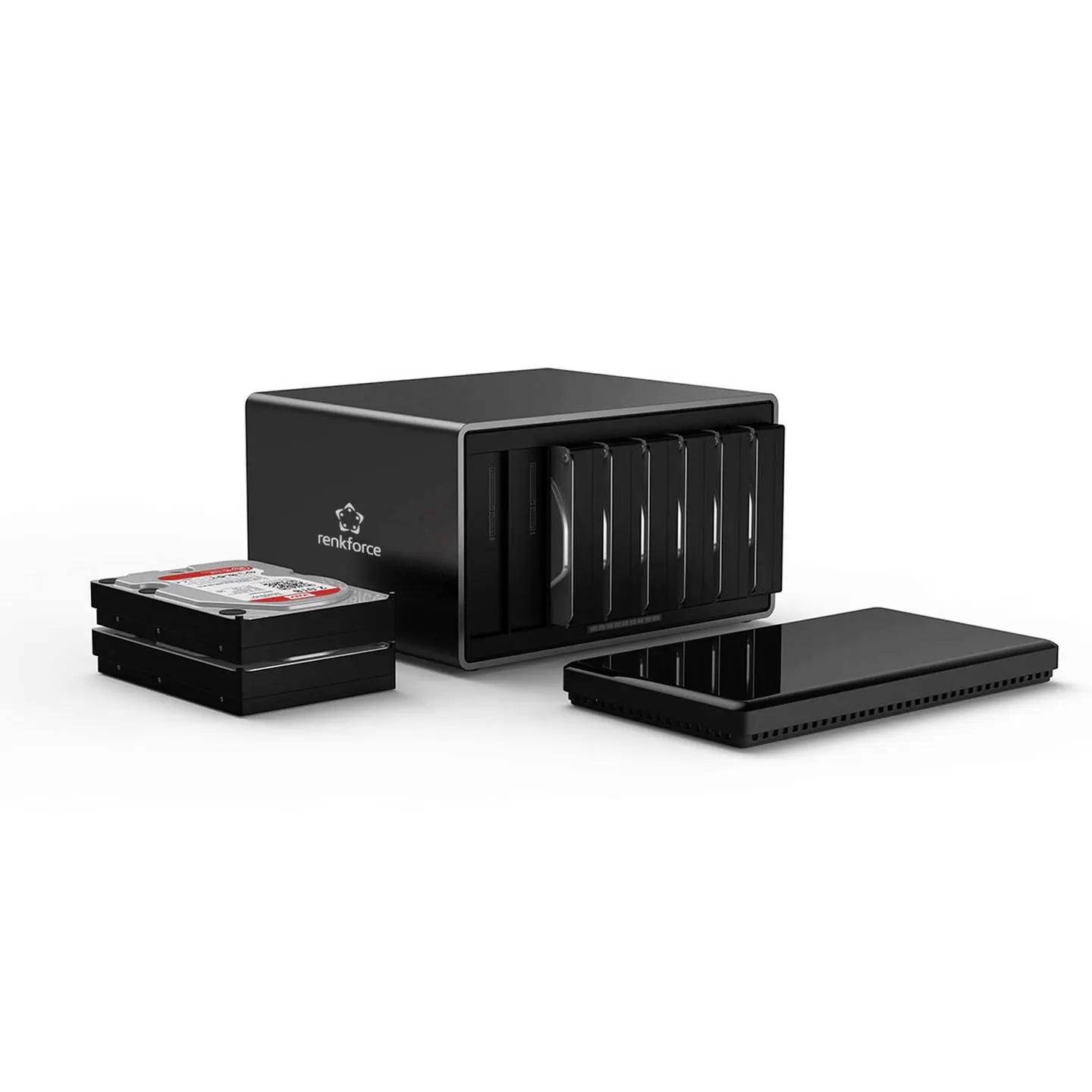 B-Ware Renkforce Festplattengehäuse Laufwerkgehäuse Hdd 8 Bay Usb 3.5 Zoll Aluminium - 4064161341880
