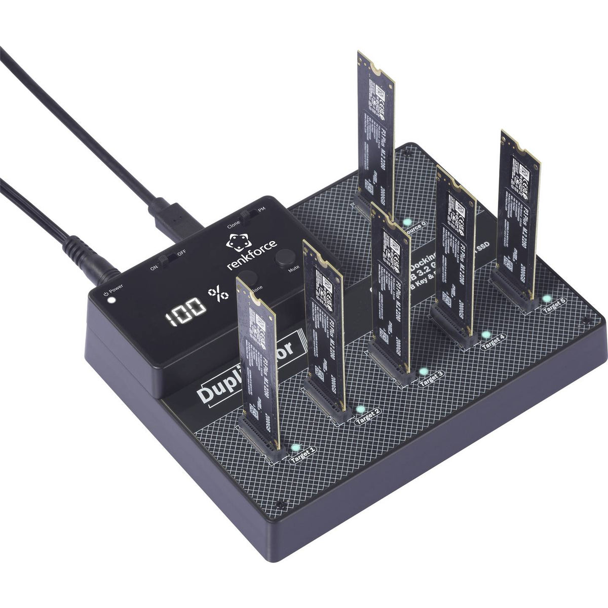 RENKFORCE Festplatten-Kopierstation Dockingstation Klonstation 1 auf 5 SATA SSD - 4064161395029