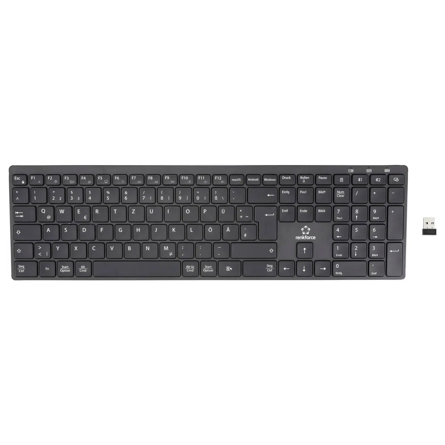 B-Ware Renkforce Rf Arkb 400 Tastatur Keyboard Multi Geräte Wiederaufladbar Kabellos - 4064161397092