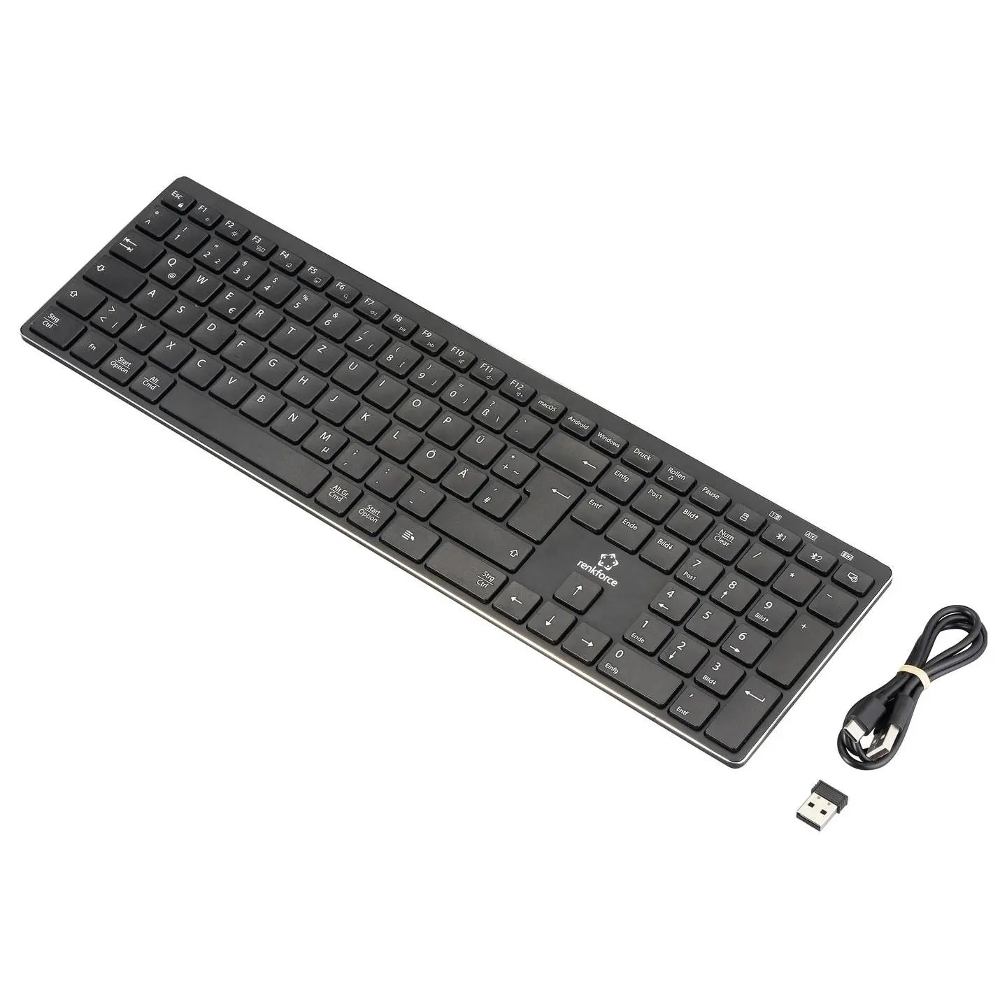 B-Ware Renkforce Rf Arkb 400 Tastatur Keyboard Multi Geräte Wiederaufladbar Kabellos - 4064161397092