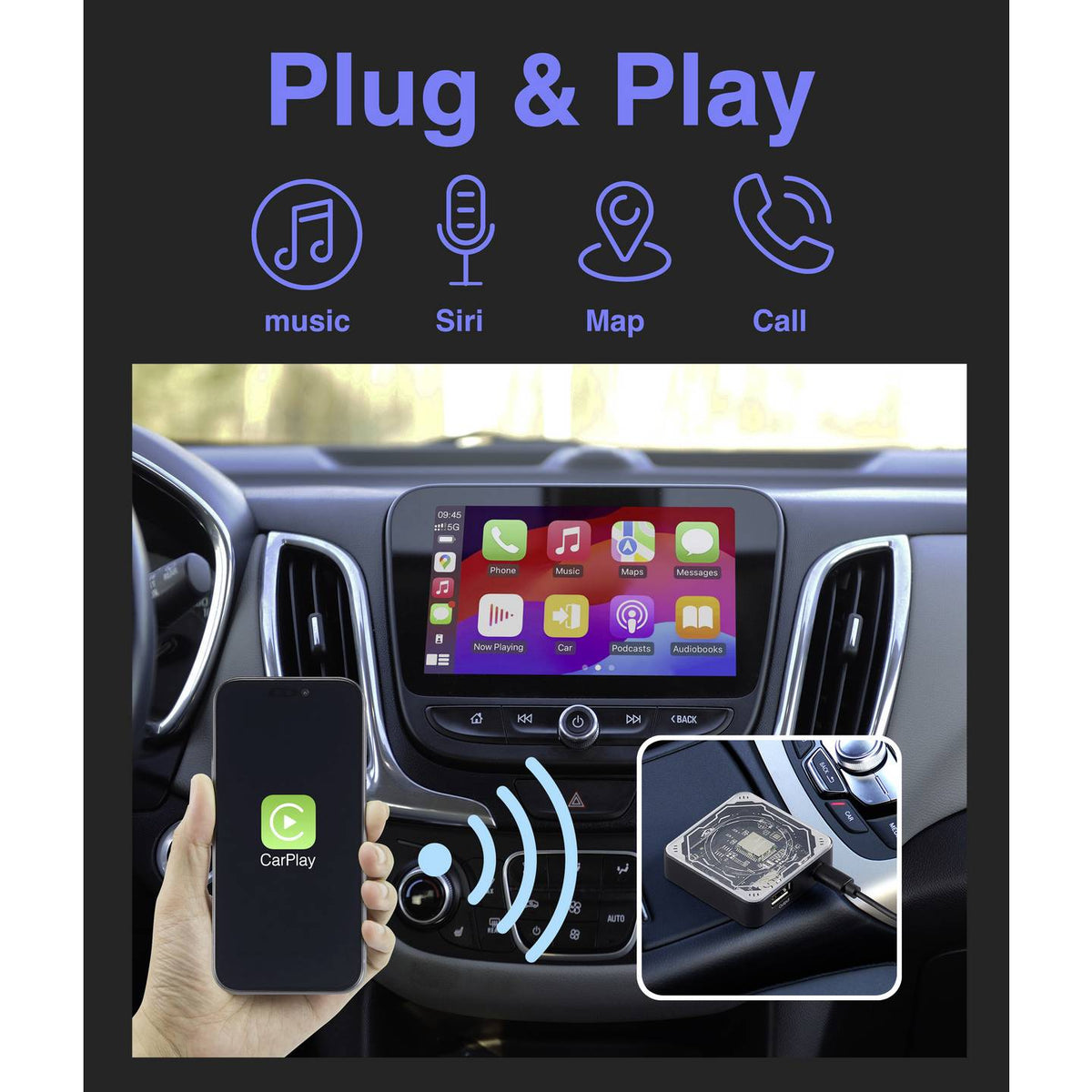 RENKFORCE Adapter Verbindung CarPlay Android Auto Smartphone USB Kabel Schwarz - 4064161337999