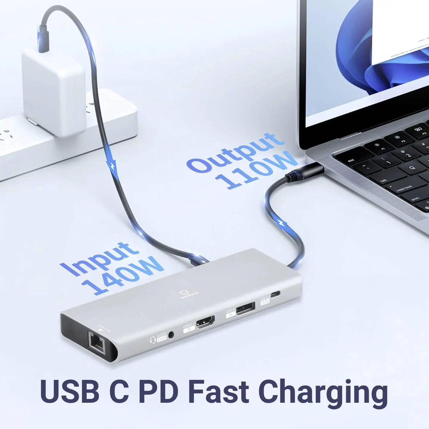 B-Ware Renkforce Usb C Dockingstation Hub Rf Dks 905 10 In 1 8 K Pd 3.1 Laptop108 - 4064161323398