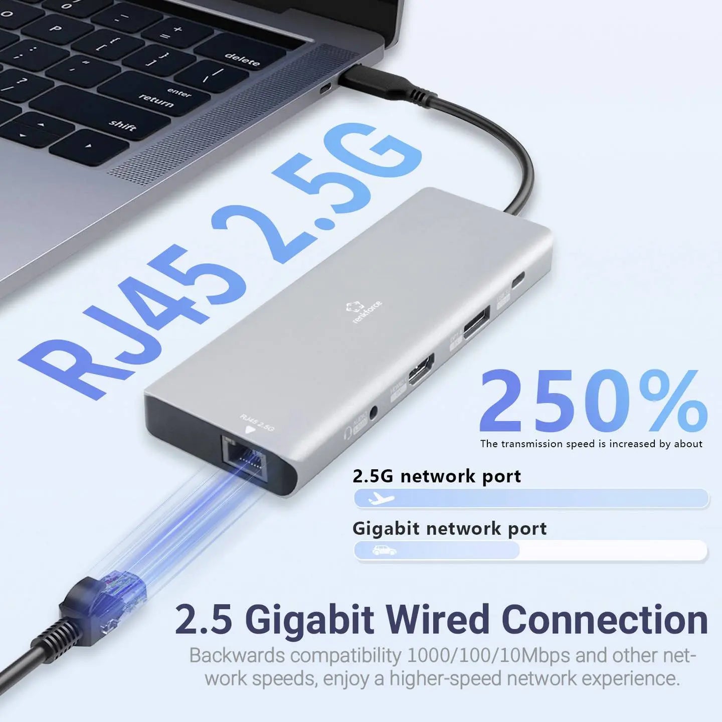 B-Ware Renkforce Usb C Dockingstation Hub Rf Dks 905 10 In 1 8 K Pd 3.1 Laptop108 - 4064161323398
