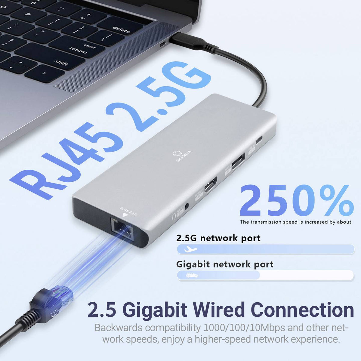 Renkforce USB-C Dockingstation Hub RF-DKS-905 10-in-1 8K PD 3.1 Laptop - 4064161323398