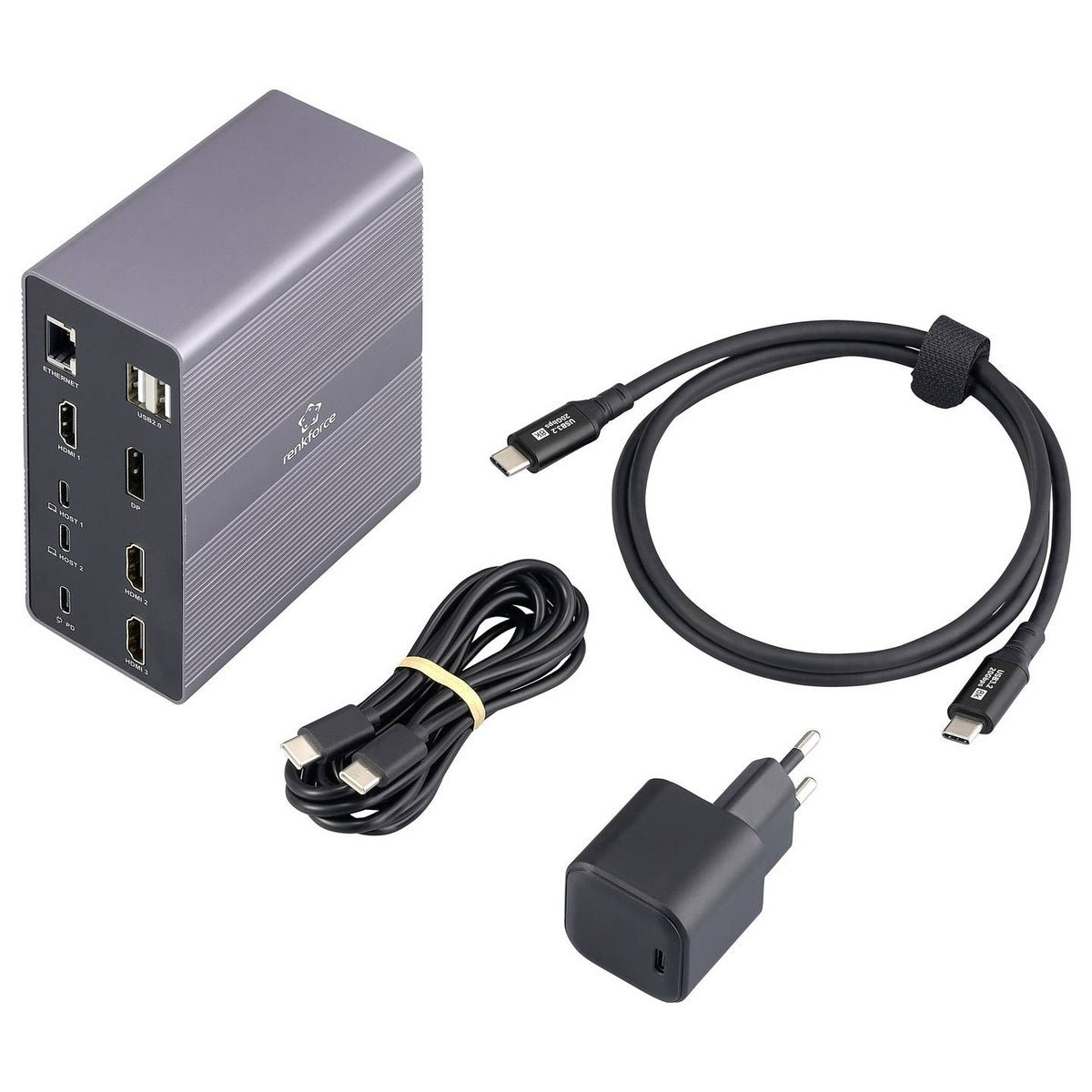 Renkforce USB-C Dockingstation RF-DKS-910 Dock Universal MacBook Ladefunktion - 4064161408859