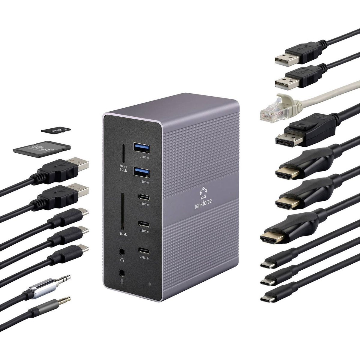 Renkforce USB-C Dockingstation RF-DKS-910 Dock Universal MacBook Ladefunktion - 4064161408859