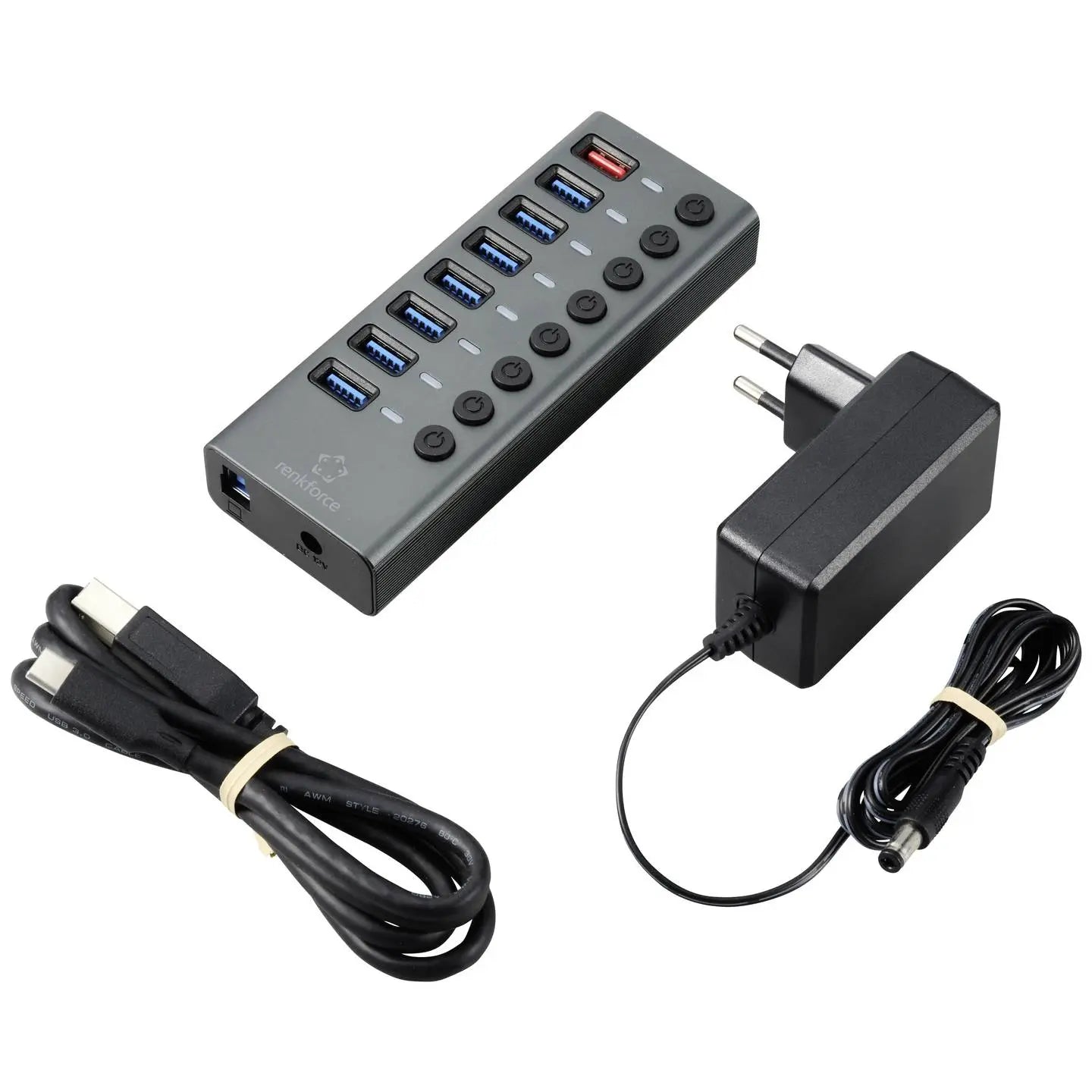 B-Ware Renkforce Rf Hub 380 Usb Hub Verteiler 8 Port Usb 3.2 Gen Schwarz - 4064161314877