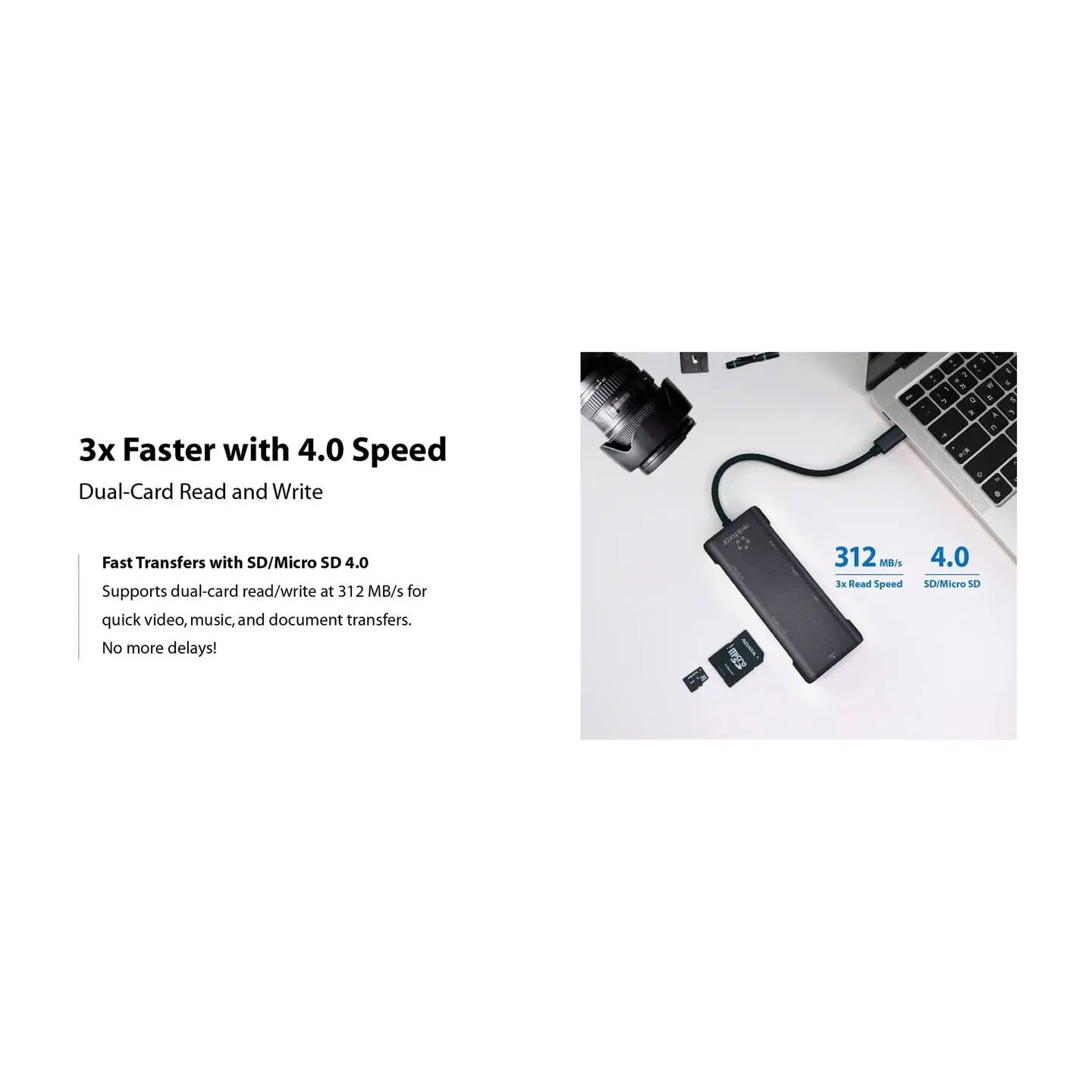 B-Ware Renkforce Dockingstation 7in1 Adapter Usb C Hub Kartenleser Usb A Hdmi Schwarz - 4064161398068