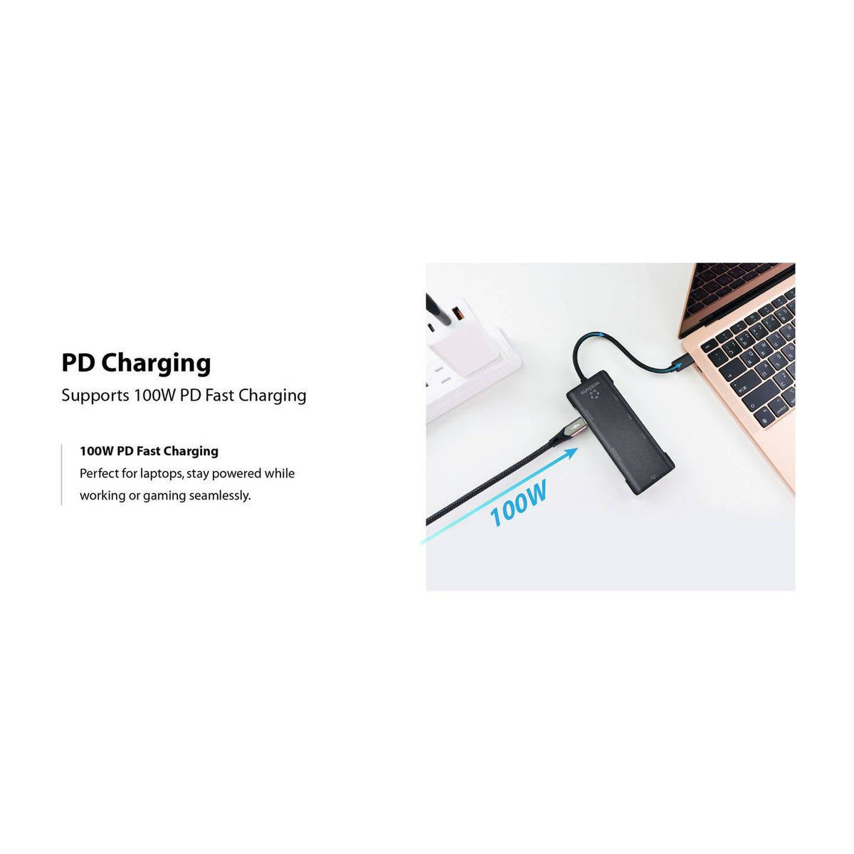 RENKFORCE Dockingstation 7in1 Adapter USB-C Hub Kartenleser USB-A HDMI Schwarz - 4064161398068